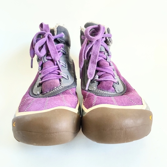 Keen Womens Purple Gray Suede Round Toe Casual Lace Up Ankle Snow Boot Size US 6 - Picture 2 of 11